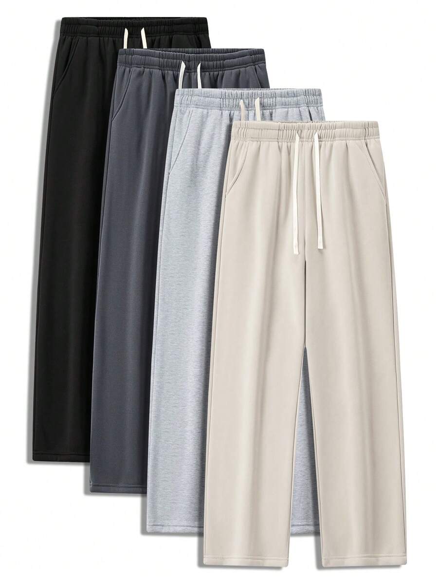 Blueplus Men's And Women's Casual Pants Featuring A Solid Color Design That Is Simple And Versatile. The Pocket Design Allows For Convenient Storage Of Personal Items. Suitable For All Four Seasons. - Màu Khaki - Xem 1