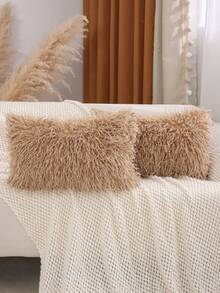 Faux Wool Pillow Covers, Solid Color Decor For Living Room And Bedroom,Fall Decor,Autumn Decor,Room Decor - Brown - View 8