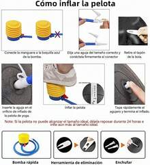 Pelota de Pilates, Pelota de Yoga, Pelota para Ejercicio Deporte de Equilibrio Equipo de Anti Estallido, 65 Pelota Pilates de Resistencia estática con Bomba, Antideslizante pelota yoga para Embarazo/Pilates/Yoga/Fitness/ Ejercicios Abdominales - 1 - Ver 2