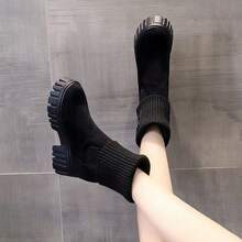 Women's Slim Fit Tall Boots, Comfortable Versatile Fold-Over Short Boots