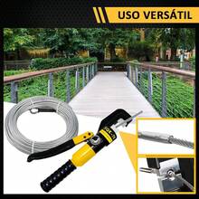 Pinza Crimpadora Hidráulica de 8 Toneladas, Herramienta de Ponchadora Hidráulico Y Cortador de Cable Con 8 Pares de Dado (4, 6, 10, 16, 25, 35, 50 Y 70 mm) para Electricistas Expertos - 8T - Ver 6