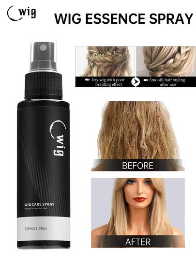 免洗假发护理喷雾 - 轻松抚平毛躁，修复受损假发。清爽滋养配方，修复并抚平干燥或打结的假发。不油腻配方，令假发柔软亮泽，延长假发使用寿命。适用于合成纤维和真人发假发。