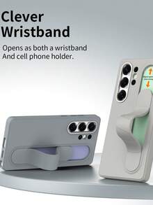 1pc Fashionable Phone Case, Business, Commute, Popular, Wrist Strap, Invisible Stand, Protective Cover Series, Compatible With Samsung Galaxy S25 Ultra, Galaxy S25 Plus, Galaxy S25, Also Fits Galaxy S24 Ultra, Galaxy S24 Plus, Galaxy S24 - Multicolor - View 3