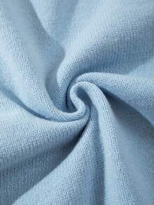 Jersey de cuello de polo con patrón de letras y números en inglés, unicolor, suelto y casual, con cuerda retorcida, lindo y juvenil, para otoño/invierno