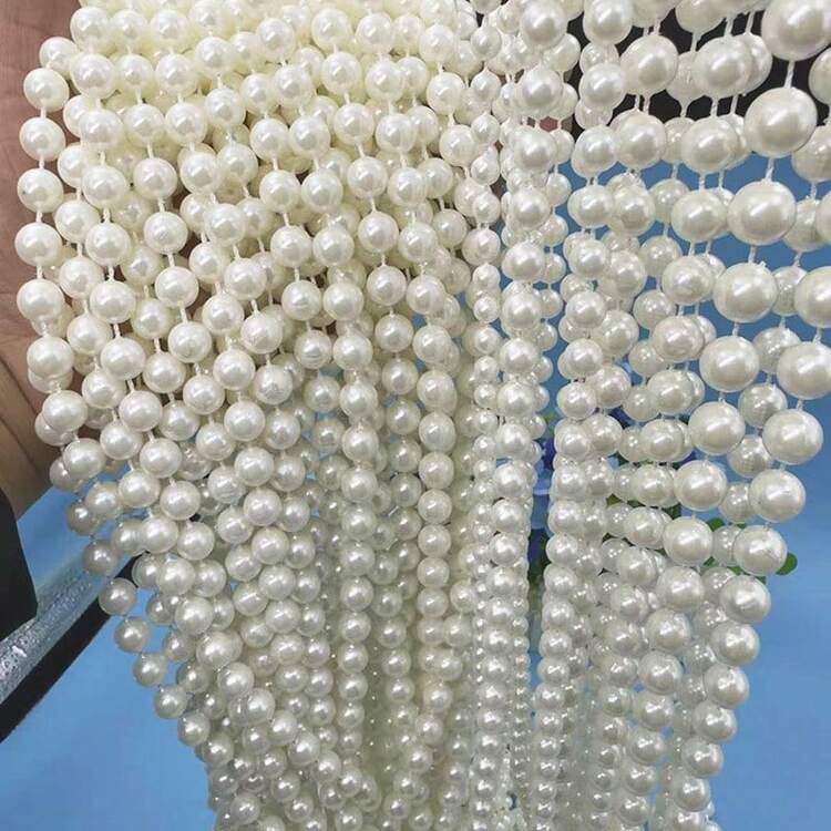 40 Ft Artificial White Pearl Beads String, Decorative Pearls Pearl Chain DIY Wedding Accessories Hair Accessories Wedding Centerpieces Wedding Decorations Holiday Celebration Party Decorations Rooms Home Decor Flower Decorations Home Gatherings Outdoor Garden Patio Tabletop Decor Tea Party Pre-Wedding Party Masquerade Party Home Porch Decor Hangings - Multicolor - View 3