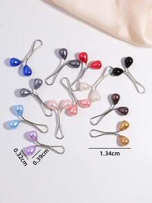 12 件黑珍珠围巾夹，女士时尚丝巾配饰夹