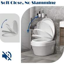 Asiento para inodoro, Asiento del inodoro de cierre lento, Asiento de inodoro universal(blanco) - 1 - Ver 2