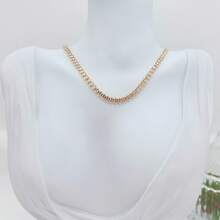 Elegant 18k Gold Plated Women's Cubic Zirconia Necklace And Bracelet Set - Vàng - Xem 6