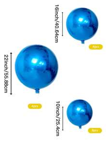 16 个蓝色充气镜面球、可重复使用的大型闪亮球、大型活动装饰气球、迪斯科泡泡球、适用于派对、婚礼、圣诞装饰、气球套装、铝箔派对气球、生日镀铬气球、可重复使用的气球花环、洗礼气球、节日装饰、反光派对装饰、闪亮气球组合、轻质充气用品、优质铝箔材料、活动气球套装、节日购物者、活动策划者 - 藍色 - 查看 6