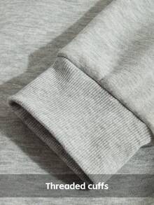 Sweat-shirt col rond, T-shirt à manches longues, tenue de rentrée scolaire pour étudiants, tenue de remise des diplômes, uniforme pour enseignantes, tenue de groupe, tenue de sport de plein air, course, survêtement unisexe assorti pour couple, cadeau d'anniversaire, Halloween, Noël, pull, lavage en machine, imprimé nœud papillon de chat de dessin animé, gris clair unicolore - Gris pâle - Voir 9