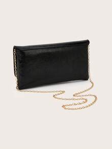 Túi cầm tay màu trơn cổ điển, túi xách đa năng, ví da PU thời trang, phù hợp cho nữ, có thể dùng trong đám cưới, tiệc tùng, dạ hội, lễ hội và các dịp khác. - màu đen - Xem 5