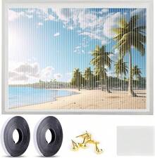 Mosquitera para ventana, mosquitera de ventana con cinta adhesiva, cortina de mosquitera de 80x120cm (130x150cm) - 60x120cm-Blanco - Ver 8