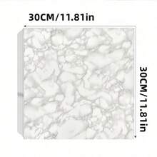 Waterproof Vinyl 10/20pcs Self-Adhesive SXP Marble Floor Tiles - 11.81"X11.81" Easy Peel & Stick Installation For Living Room, Bedroom, Balcony, Office Decor, Bathroom Floor Tiles