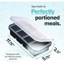 1 Cup Silicone Freezer Molds -  Perfect For Storing Broth, Rice, Leftovers And More - Silicone Freezer Trays With Lids For Meal Prep - Charcoal - 1-Pack - Charcoal - View 9