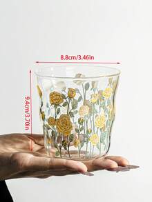1 buah Cangkir Kaca Motif Bunga Lonceng Ungu Gaya Vintage, Set Cangkir Air Tahan Panas Kelas Atas, Untuk Penggunaan di Rumah, Cocok untuk Wanita, Kopi & Teh Bunga - MultiWarna - View 11