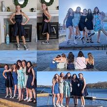 Spaghetti Strap Homecoming Dresses For Teens 2025 Satin Short Junior Prom Dresses With Pockets - Vàng - Xem 5