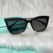 Women's 2-In-1 Clip-On Glasses Acetate Nylon Square Size L - cinza transparente - 查看 5