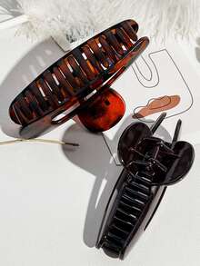 1 Stück/4 Stücke einfarbiger, legerer ABS-Kunststoff Schokoladenbrauner großer Haarkralle Haaraccessoire, vielseitiger hochwertiger 2025 Neudesign Mode Haarspangen elegante Haarklammer Winter Haarklammer