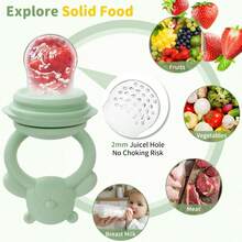 Customized Baby Teething Toy, Fruit & Vegetable Shaped Feeding Utensils, Personalized Name, Great For Thanksgiving, Christmas, Christening Gifts,Christmas Gift Supplies - Multicolor - View 3