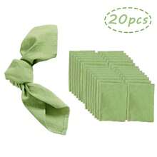 Dinner Cloth Napkins Bulk,Washable Napkins With Hemmed Edges For Wedding Decorations Christmas, 15"*15", (Set Of 10/20, Sage Green)