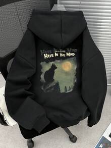 Men's Casual Printed Drawstring Hoodie Sweatshirt, Fall/Winter