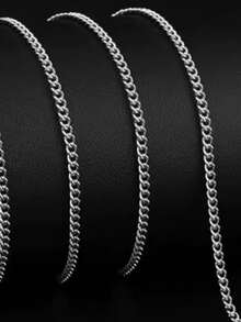 3mm Men's Cuban Chain Necklace Simple Stainless Steel Necklace Fashion Titanium Steel Jewelry Accessories Gift