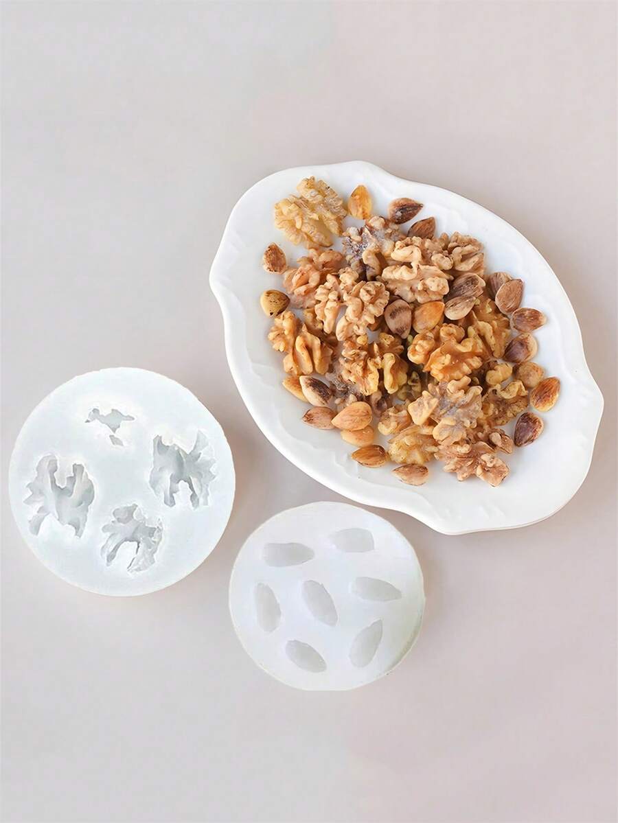 Khuôn làm món tráng miệng hạt dẻ mô phỏng Khuôn nến silicon hạnh nhân óc chó DIY Vật liệu trang trí nến thơm Thạch cao Nhựa Xà phòng Khuôn đúc xi măng Khuôn thủ công thạch cao