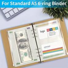 6/12个A7/A6/A5透明塑料现金信封，带弹性封口 - 耐用、可重复使用的现金整理袋，适用于礼品、小型企业、办公室和学校，适合储蓄计划、双周储蓄、10000美元储蓄和储蓄策略。