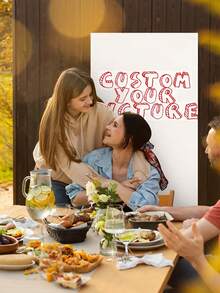 1 PC Custom Photo Door Curtain/Window Curtain - Add Your Own Images And Designs, Durable Polyester Fabric Suitable For Indoor/Outdoor Use, Perfect For Weddings, Birthdays, Graduations, Christmas, Valentine's Day And New Year Decorations.