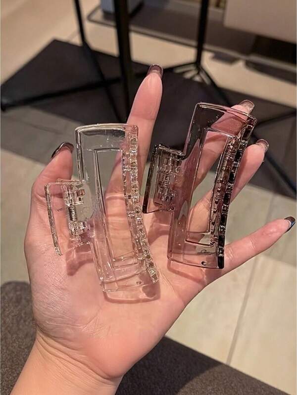 Fashionable Transparent Shark Shaped Hair Clip - Women's Large Acrylic Rectangle Hair Clip, Elegant And Minimalist Design Mermaid Hair Accessory, Fall, Hair Accessories Women, Hair Tools, Hair Stuff, Stuff, Beauty Accessories, Gifts, Travel, Gifts For Women, Hair Stuff, Stocking Stuffers