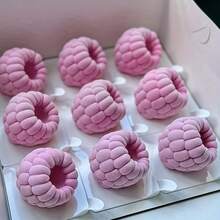 6/24 Cavity Raspberry Mousse Cake Mold, Silicone Mold For Baking, 3D Raspberry Pudding Cake, Silicone Mold, Dessert Chocolate Mold, Blackberry Cake Decorating Tool, Non-Stick Baking Mold - White - View 10