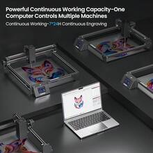 LONGER Laser Engraver Ray5 10W, 60W DIY Laser Cutter And Laser Engraving Machine With 3.5" Touch Screen,0.06mm Laser Spot 10000mm/Min, Offline Usage CNC Laser Engravers For Wood Metal Acrylic Glass