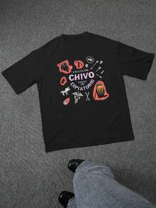 Camiseta para hombre con estampado gráfico de símbolos místicos, diseño artístico único, ajuste cómodo, estilo informal. Exprésate con esta llamativa y moderna pieza. - Negro - Ver 3