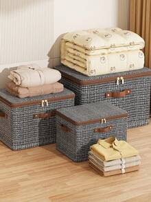 1pc Fabric Storage Organizer Box, Multi-Layer High Capacity Home Storage Basket, Wardrobe Storage Box - Multicolor - View 5