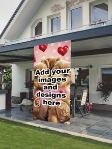 1 PC Custom Photo Door Curtain/Window Curtain - Add Your Own Images And Designs, Durable Polyester Fabric Suitable For Indoor/Outdoor Use, Perfect For Weddings, Birthdays, Graduations, Christmas, Valentine's Day And New Year Decorations.