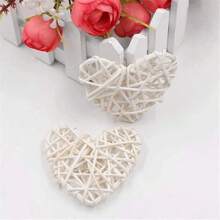 DNatural Wicker Rattan Heart Shaped Balls DIY Craft Vase Filler Hanging Balls Ornaments For Wedding Baby Shower Birthday Party Decorative 2.36 In 12 Pcs (White)10