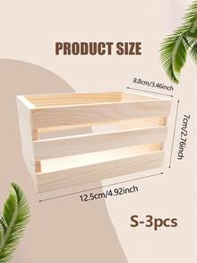 1/3pcs Small Wooden Storage Box, Suitable For Desktop Organization, Stackable Mini Plastic Storage Box, Suitable For Home Office Storage Rack, Small Storage Basket Container
