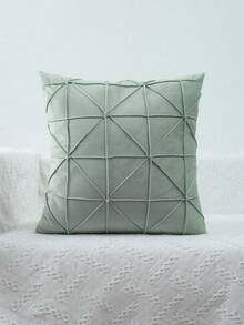 Miater Geometric Velvet Flower Embossed Pillowcase For Sofa Cushion Or Lumbar Support - Green - View 9