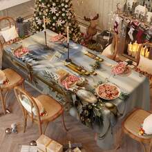 1/20 buc. Față de masă de Crăciun, lumânări aurii clasice de lux, față de masă cu model de globuri de Crăciun albe, decor de atmosferă de Crăciun, potrivit pentru stilul de Crăciun, potrivit pentru utilizare în interior și exterior, bucătărie de acasă, decorare masă și decorare cină, cadouri pentru familie și prieteni