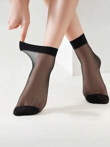 10/20pcs Solid Color Crew Socks, Casual Wear For Daily Life And Home,It Is The Perfect Gift For Christmas Or Valentine's Day - Beige - View 4