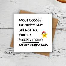 Funny Christmas Card, Funny Christmas Card For Boss, Boss Christmas Card, Merry Christmas Boss Card, Christmas Card For The Boss, Happy Christmas Boss Card - Multicolor - View 9