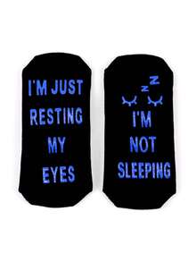 1 par de calcetines para hombres, NO ESTOY DURMIENDO, SOLO ESTOY DESCANSANDO LOS OJOS, Calcetines con agarre, Calcetines divertidos