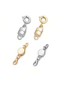 Cierres magnéticos Paxcoo para joyería, cierre y conector extensor de collar, adecuado para collares, pulseras y otras joyas, cierre magnético de collar, conector magnético cilíndrico redondo en color oro rosa y plateado para hacer joyas