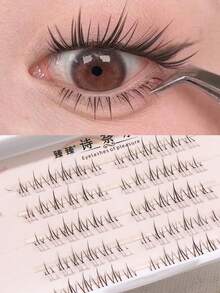 60 Clusters/Set Cartoon Style Small Flame Segmental Lower False Eyelashes