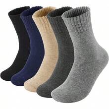 Calcetines Termicos Hombres, 5 Pares Gruesos Calcetines Invierno con Rizo Suave, Transpirables y Antisudor Calcetines Lana para Senderismo Running Esquiar Deportes, Talla 39-45 - 1 - Ver 10
