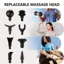 8-Head Portable Massage Gun - Ultra-Compact Elegant Design, 1200mAh Rechargeable Lithium Battery, 8-Speed Adjustable, 5 Massage Modes, 8-In-1 Multi-Function Massage Heads, Suitable For Full Body, Back, Neck, Legs, Waist - Black, Perfect Father's Day Gift, Back Massager, Fashionable Appearance Design, Replaceable Massage Heads, Multi-Function Accessories, Valentine's Day Gift - Multicolor - View 10