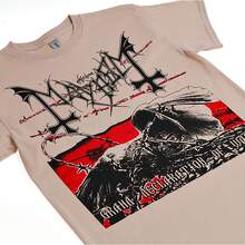 Band Black Metal Rock Dark Style Red American Retro Punk Street Men's T-Shirt