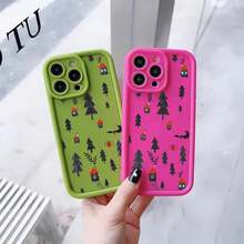 Funda de Teléfono a Prueba de Golpes con Protección Completa de Invierno y Nieve de Casa de Árbol de Navidad, Cubierta de Teléfono de TPU Duradera y a la Moda, Compatible con 11/12/13/14/15/16 Pro Plus Pro - Colores mixtos - Ver 5