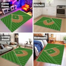 Alfombra de béisbol para recámara, 5 x 7 pies, antideslizante, para sala de estar, decoración de sala de béisbol - Béisbol_1 - Ver 7