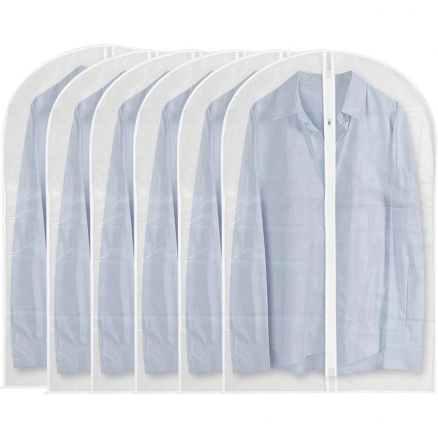10pcs Protector de Ropa Colgante Transparente, Fundas de Ropa Cubre Polvo, Fundas Ropa Anti-Polvo y Transpirable, Bolsa de Ropa Colgante con Cremallera para Abrigos, Trajes, Vestidos,Vestidos de Noche - 1 - Ver 1